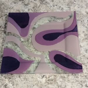 Abstract Purple Glass Art Plate